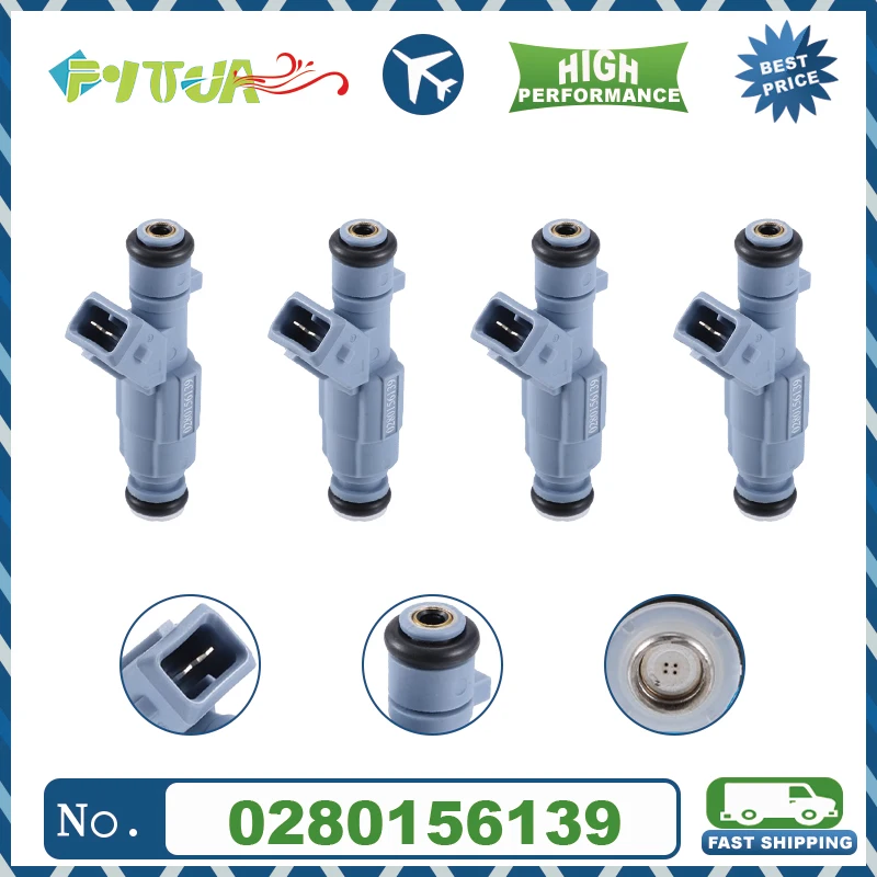 

4pcs Fuel injector 0280156139 For 2003-2008 Peugeot 206 307 2.0 Citroen C4 2004-2010 2.0 16V 2003-2010