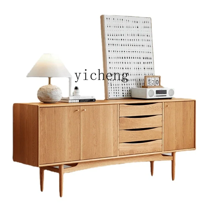 

White Oak Sideboard Cabinet Wall Modern Simple Hallway Partition Locker