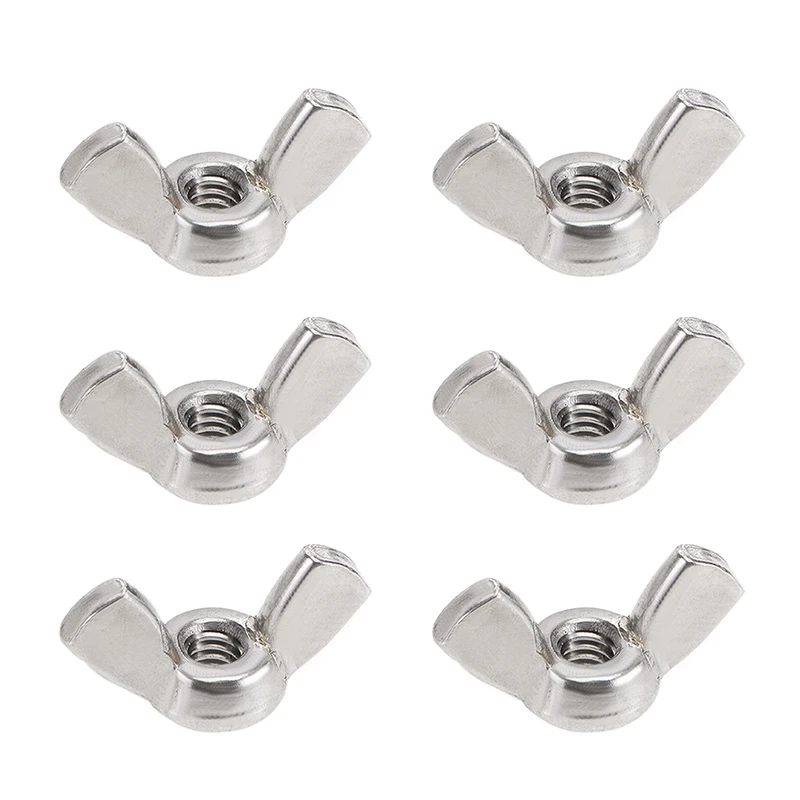 Uxcell 6/10pcs 304 Stainless Steel Wing Nuts Shutters Butterfly Fastener Nuts #6-32 #8-32 #10-24 #10-32 #1/4
