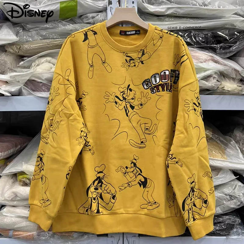 Disney 2024 New Arrival Fashion Autumn Cotton Loose O-neck Ins Couple Casual Cartoon Print Long Sleeve Sweatshirt