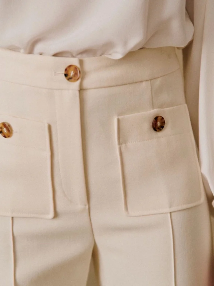 

Прямые брюки с высокой талией, свободные широкие брюки, утягивающие женские джинсы с двойной пуговицей, женские джинсы из полиэфирной ткани с высокой талией