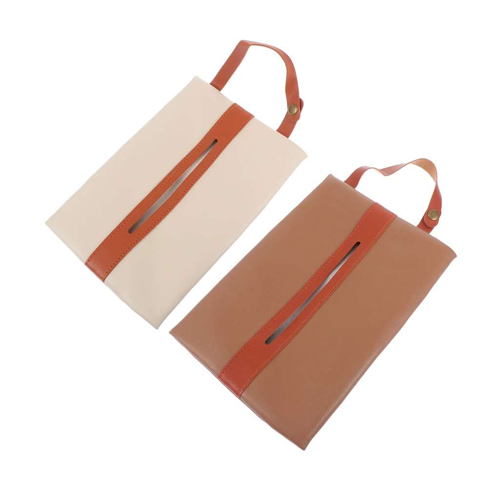 

2PCS Tissue Interior Holder Lightweight Portable Dispenser Hanging Napkin Paper Bag Durable Material Round Shape Car