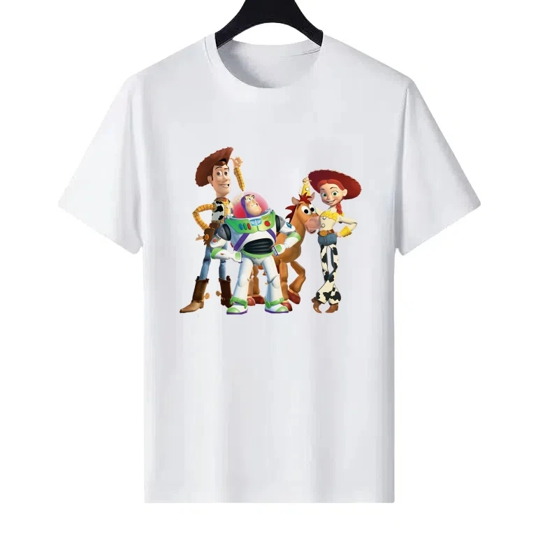 

Женская одежда с принтом Disney Toy Story, одежда с круглым вырезом, одежда для родителей и детей, топы унисекс, удобная футболка Y2k с короткими рукавами, мужские блузки