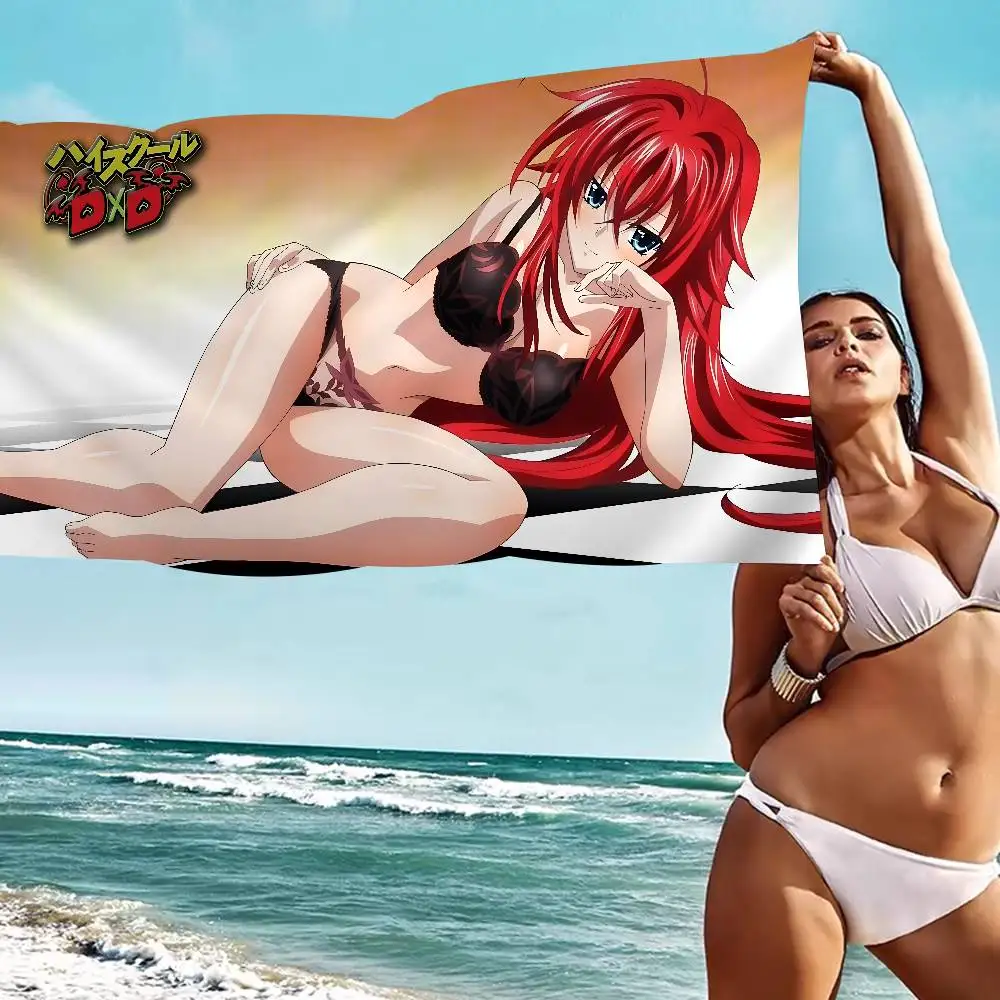 

Пляжное полотенце с принтом из микрофибры в стиле аниме для средней школы DxD, альпинизма, йоги, пляжа, плавания, бега, впитывающее мягкое полотенце