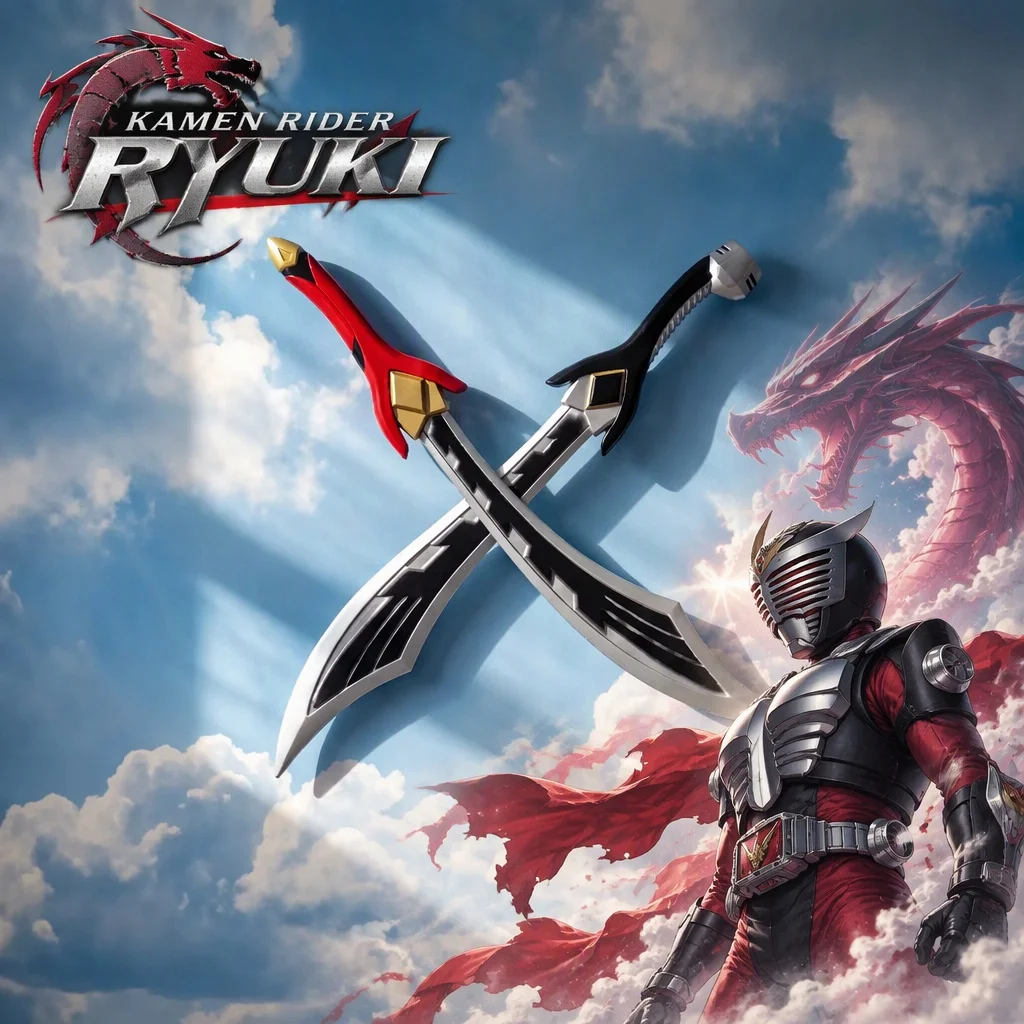 98cm PU Sword Kamen Rider Ryuki Long Saber Cosplay Prop Anime Game Collection Display Decorative Showpiece Memorabilia Gift