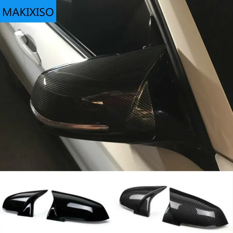 2 pieces Rearview Mirror Cover Cap Carbon Black for BMW Series 1 2 3 4 X M 220i 328i 420i F20 F21 F22 F23 F30 F32 F33 F36 X1