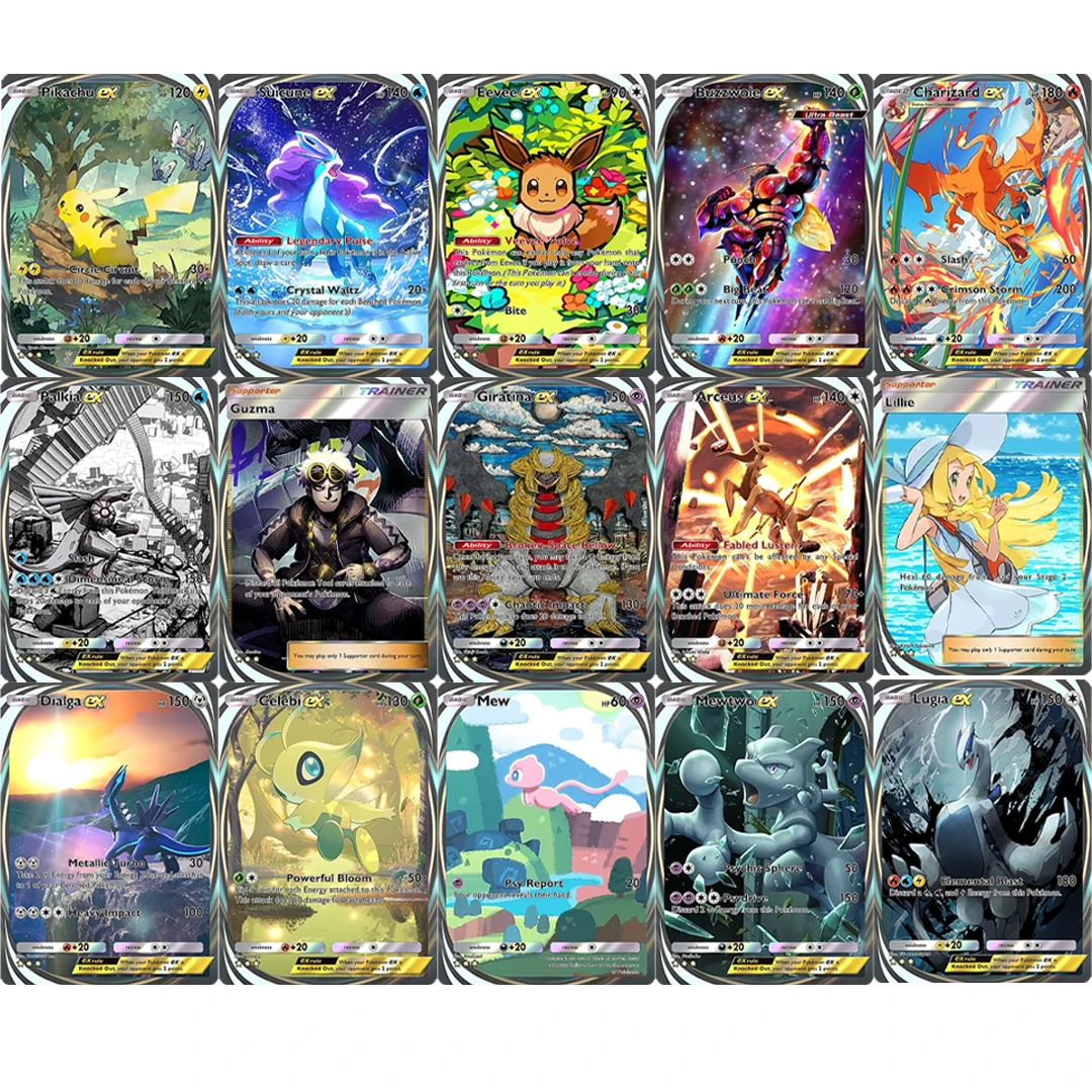 

20Pcs/set Pokemon TCG Pocket Cards DIY Mewtwo Ho-oh Pikachu Lugia Lillie Eevee Giratina Game Collectible Cards