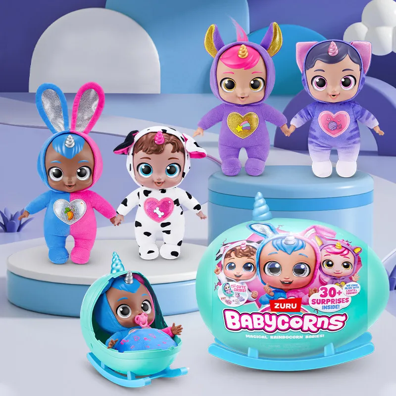 

ZURU Babycorns Magic Egg Cradle Baby Rainbocorn Series Trendy Blind Box With Sound Light Toy Cute Educational Birthday Girl Gift