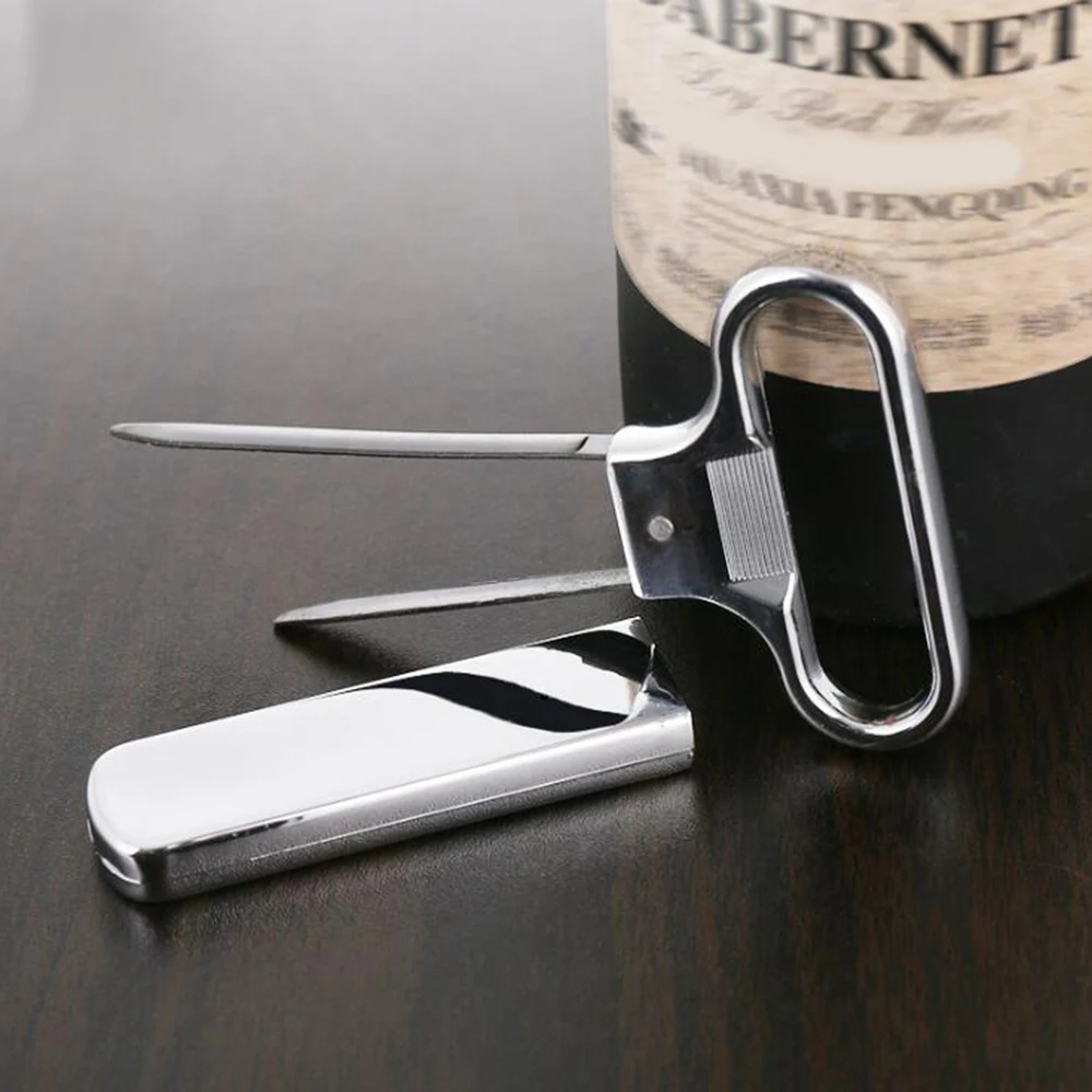 Portable Stainless Steel Wine Opener Handheld Type Bottle Pumps Corkscrew Opener Wine Opener Tool for Bars Cork Puller Foil