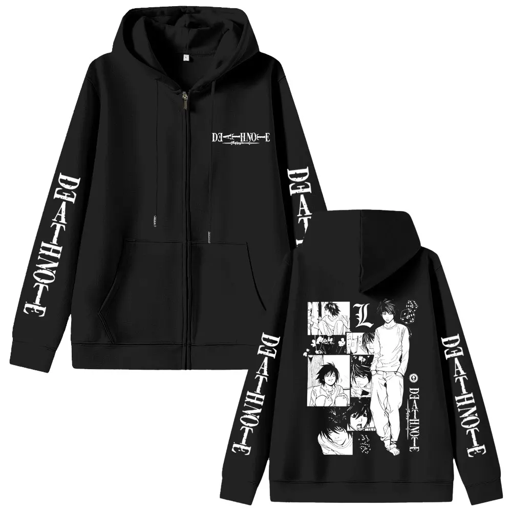 

Anime Death Note Yagami Light Zipper Hoodie Men Women Clothing Casual Oversized Zip Up Jacket Men's Cartoon Manga Merch Hoodies