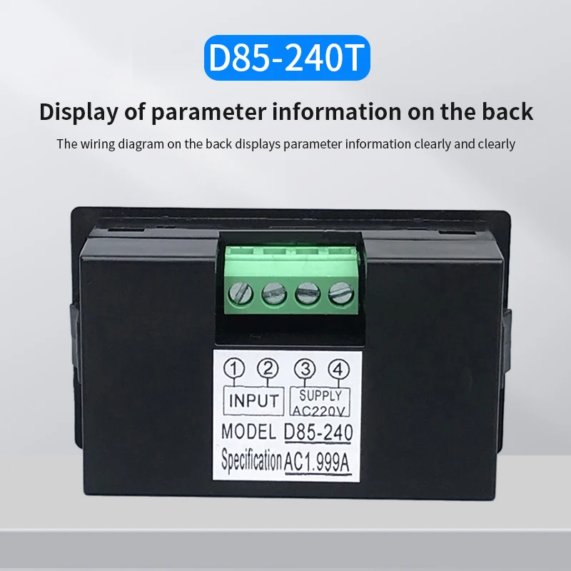 1 peça preto e branco D85-240T ac 50a lcd display digital amperímetro transformador de cinta de corrente inferior azul de alta precisão