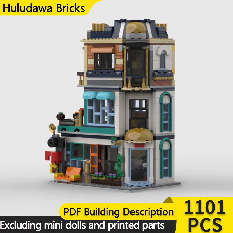 

Модель с видом на улицу MOC, строительные кирпичи, цветочный магазин, кафе и фотостудия, модульная технология, детские праздничные подарки, сборная игрушка