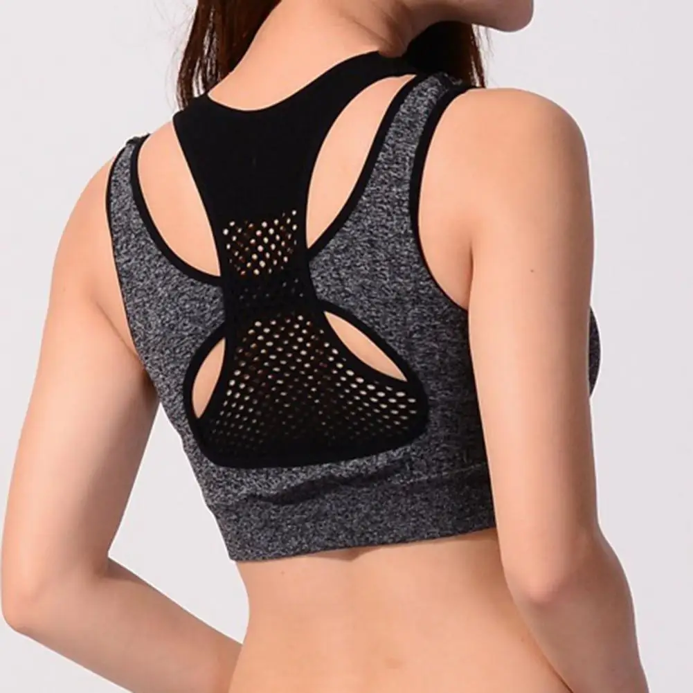 Stylish Lady Sports Vest  Wireless Fake Two-piece Women Sports Vest  Sweat Absorption Sports Bra