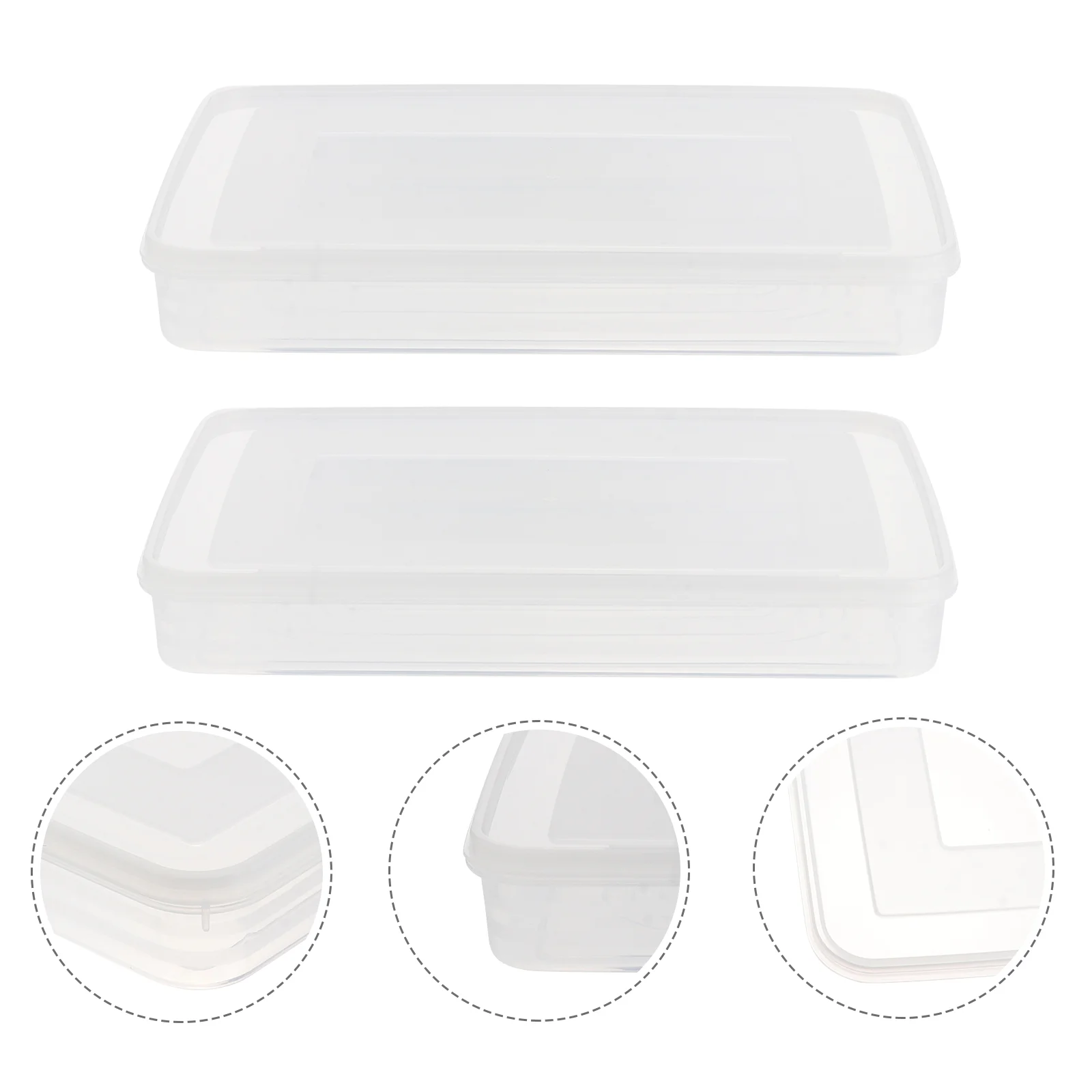 

2 Pcs Dumpling Box Storage Drawers Organization Containers for Bins Food with Lids Kitchen Supply Portable