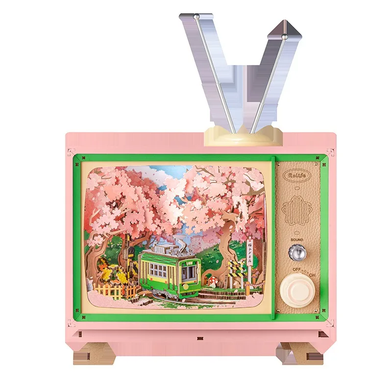 

Music box wooden cherry dream journey sunset amusement park music box assembly 3D three-dimensional creative gifts