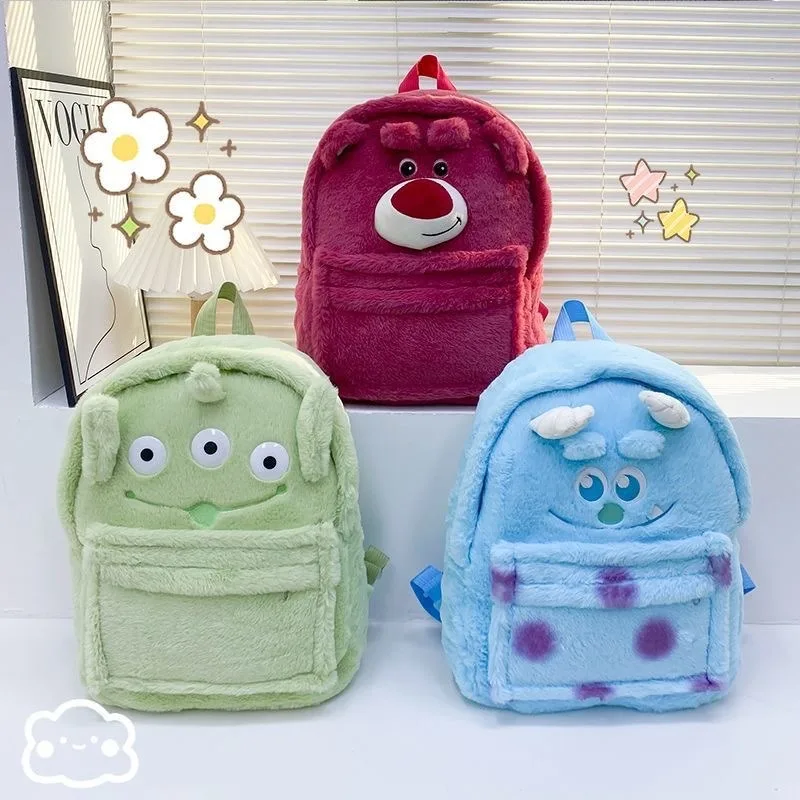 

2026 New Arrival Toy Story Backpack Cute Lotso Sully Alien Mini School Bag Soft Filled Cartoon Shoulder Bag for Kids Girls