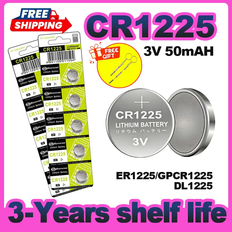

CR1225 DL1225 BR1225 KL1225 L1225 ECR1225 KCR1225 3V Lithium Battery 2-10pcs for Watch Calculator Devices