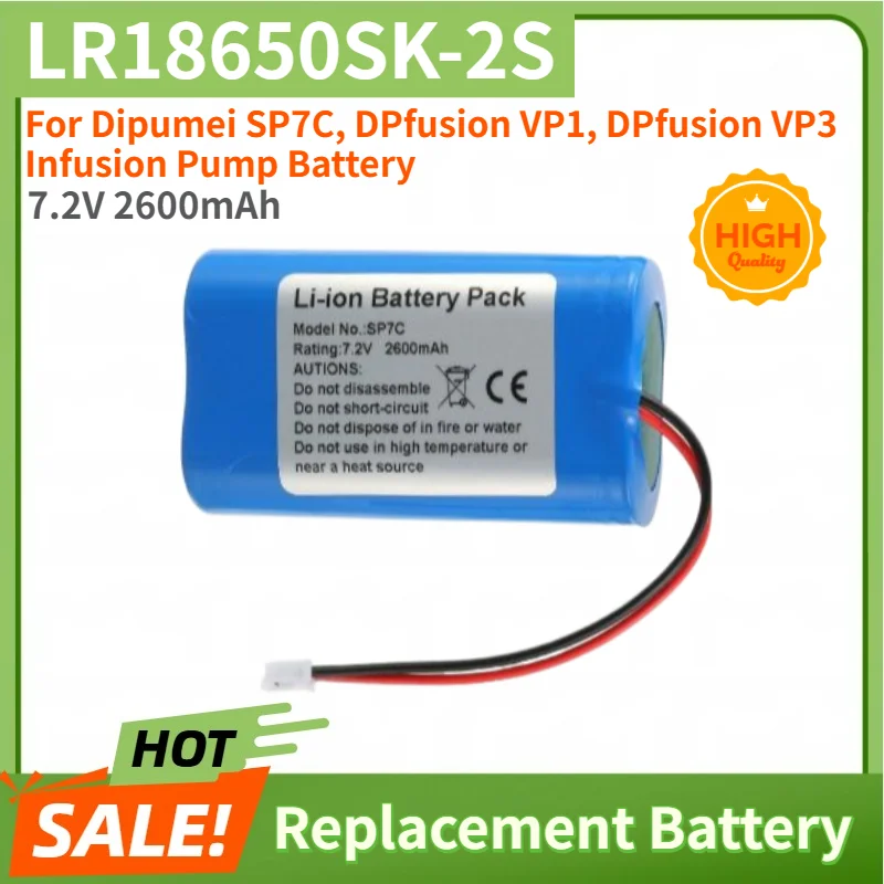 

LR18650SK-2S High Quality Battery 7.2V 2600mAh for Dipumei SP7C, DPfusion VP1, DPfusion VP3 Infusion Pump Replacement Battery
