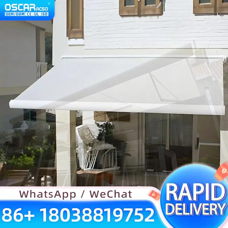 

Outdoor Waterproof Retractable Aluminum Awning Luxury Style for Balcony Window Rain Canopy Retractable Awning