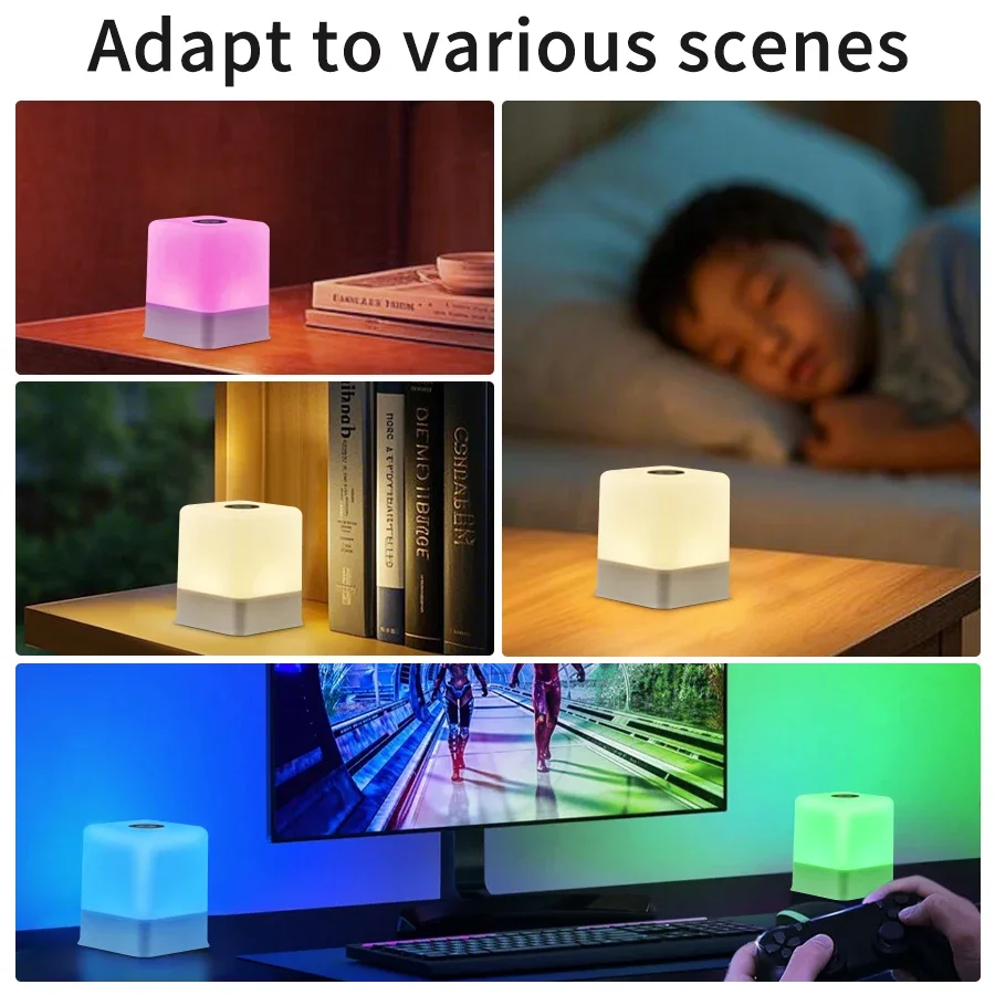 LED Touch Nachtlicht USB Schreibtischlampe wiederaufladbar Fernbedienung Dimmen 3/16 Farben Nachttischlampe für Schlafzimmerdekoration und Heimdekoration