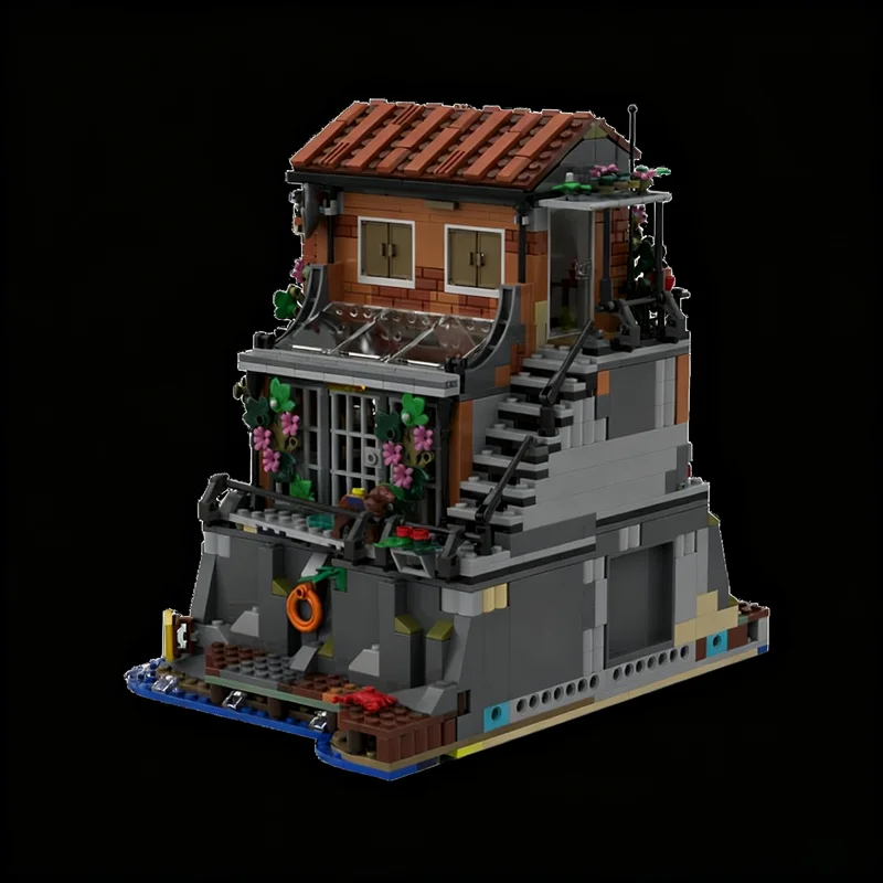 1313 pz MOC Agente Segreto S Casa Modulare Paesaggio Stradale Modello Building Blocks Costruzione Regalo Di Natale Giocattoli Idea Educazione Mattoni