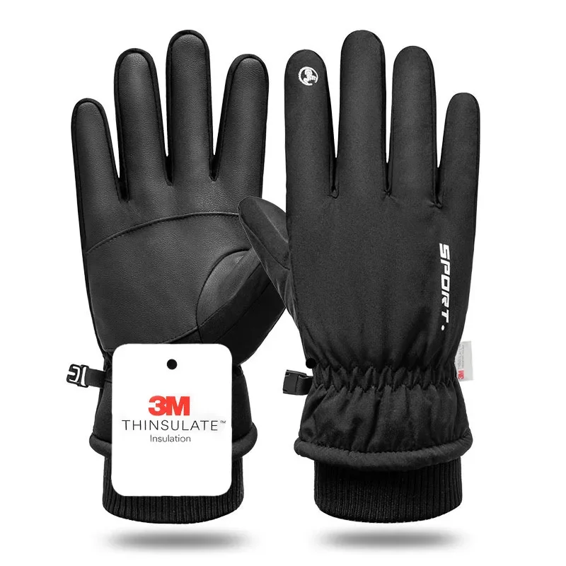 Ski Gloves Men Waterproof Cold Proof Thickened Outdoor Cycling Fishing Winter Warm Sport Mittens