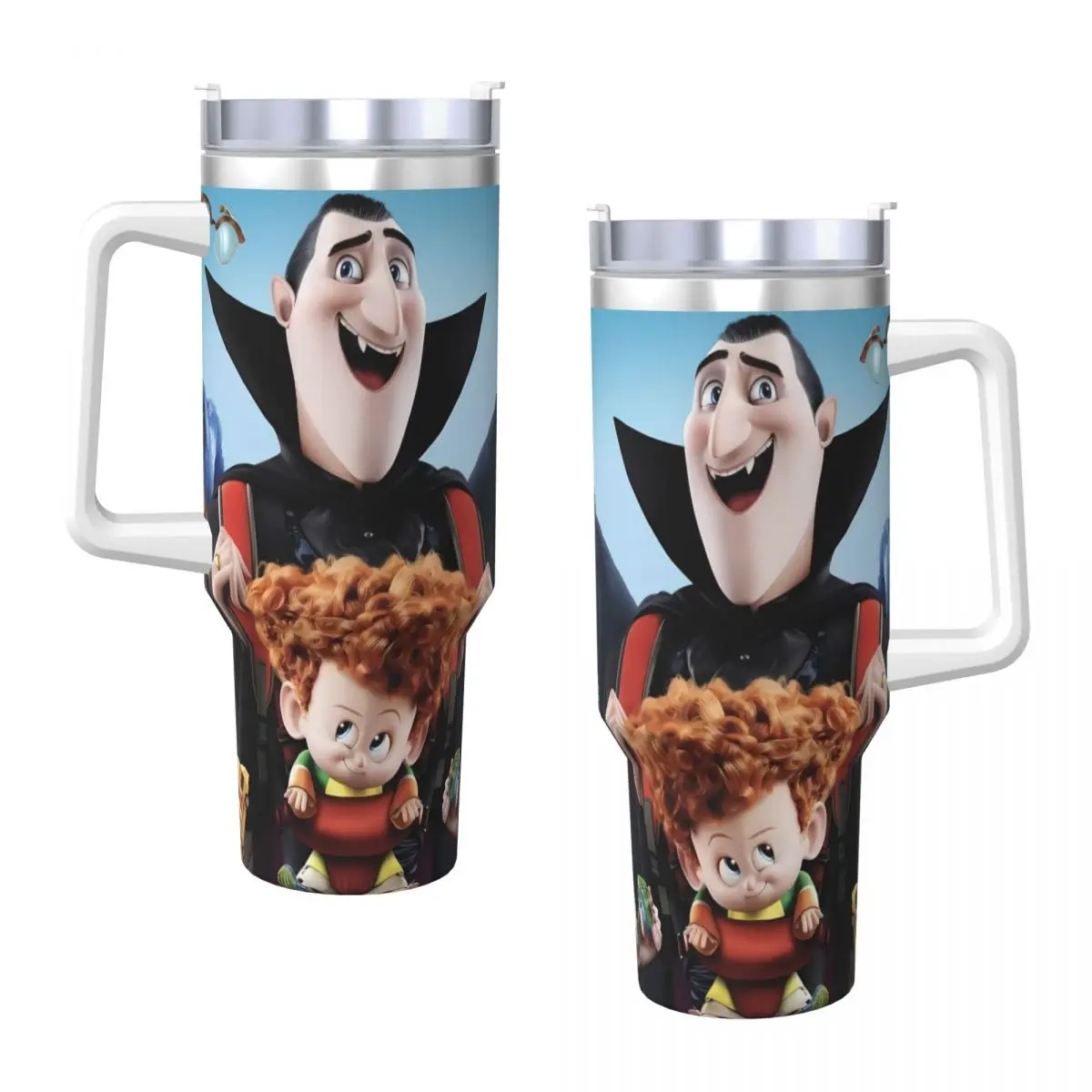 HOTEL TRANSYLVANIA Baby Dennis Stainless Steel Tumbler Beach Mugs Cup 40oz Thermal Mug Portable Cold Hot Milk Tea Water Bottle