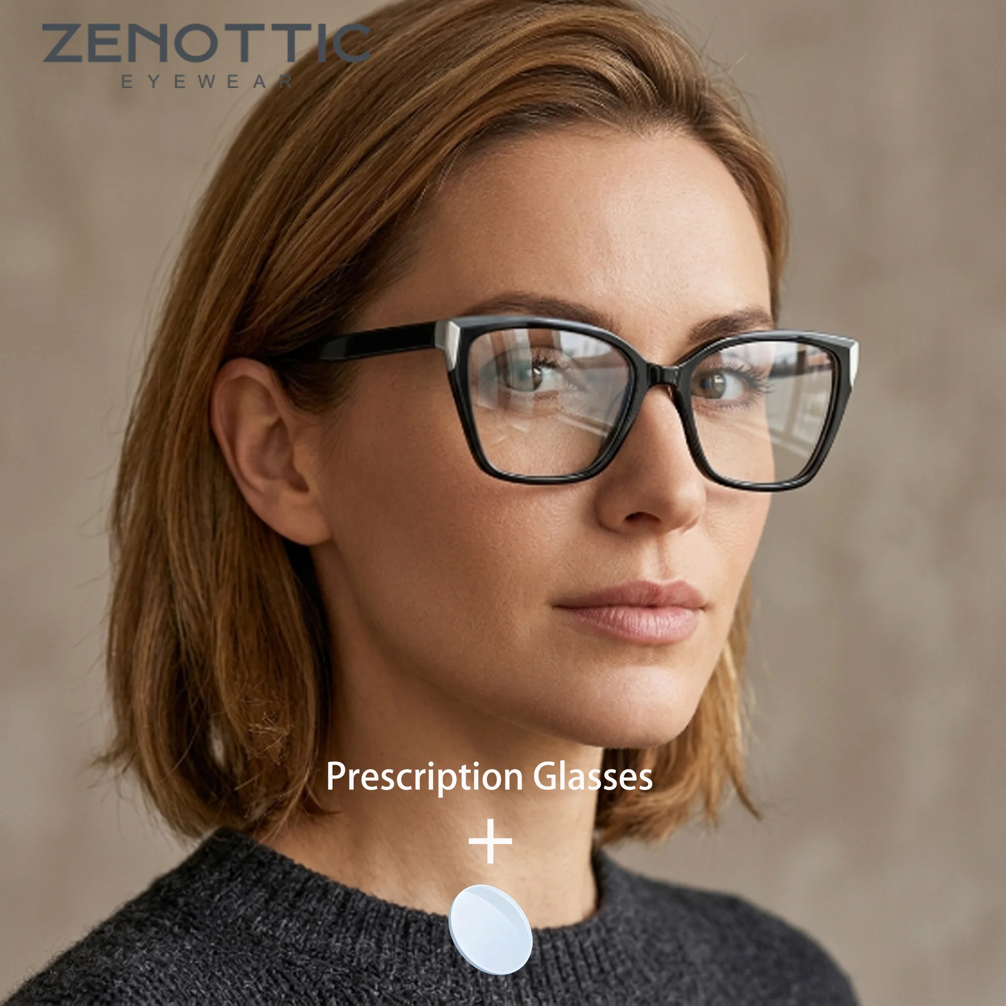 

ZENOTTIC Women S Size Butterfly Acetate Prescription Glasses Blue Light Blocking Photochromic Comfort Eyewear