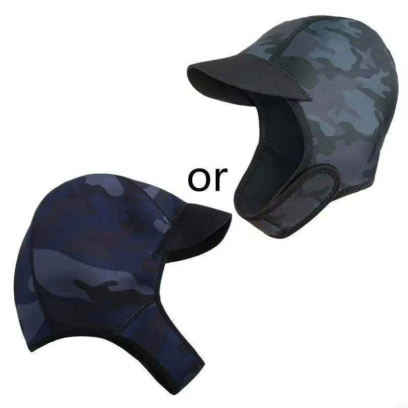 P88A Diving Hood Thermal Neoprene Wetsuit Hat with Chin Strap Adjustable Diving Swimming Surfing Thermal