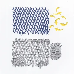 Fishing Nets and Fish Metal Cutting Dies Scrapbooking Album Paper Cards Decorative Crafts Embossing