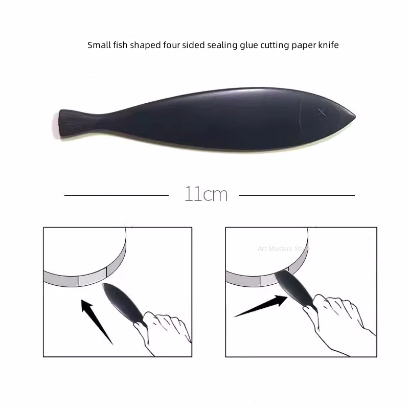 Small Fish Shaped Four Sided Sealing Glue Cutting Paper Knife Exquisite Design Frosted Surface Non Damaging Paper Glue Opener