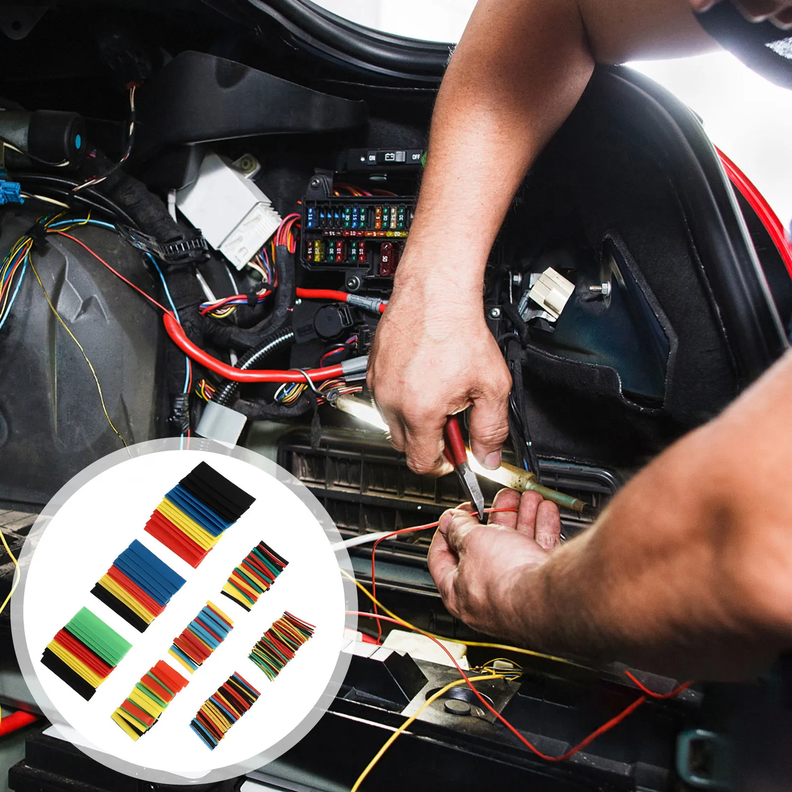 328Pcs Heat Shrink Tubing Cable Wire Electrical Insulation Sleeves High Temperature Corrosion Resistant Wiring Automotive
