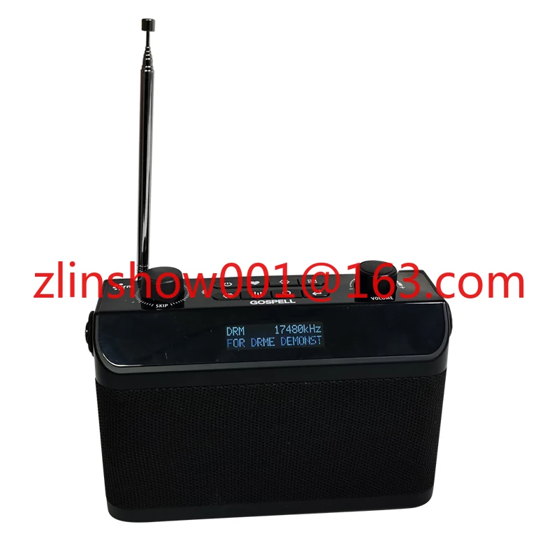 Gospell 228 Portable Digital Radio Mondiale (DRM) Radio Receiver Black