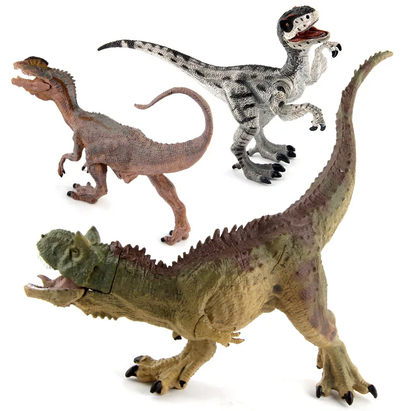 Velociraptor Dinosaur Figure Solid Realistic Dilophosaurus Model Jurassic Animal Toy For Kids Collector Educational Gift Desktop
