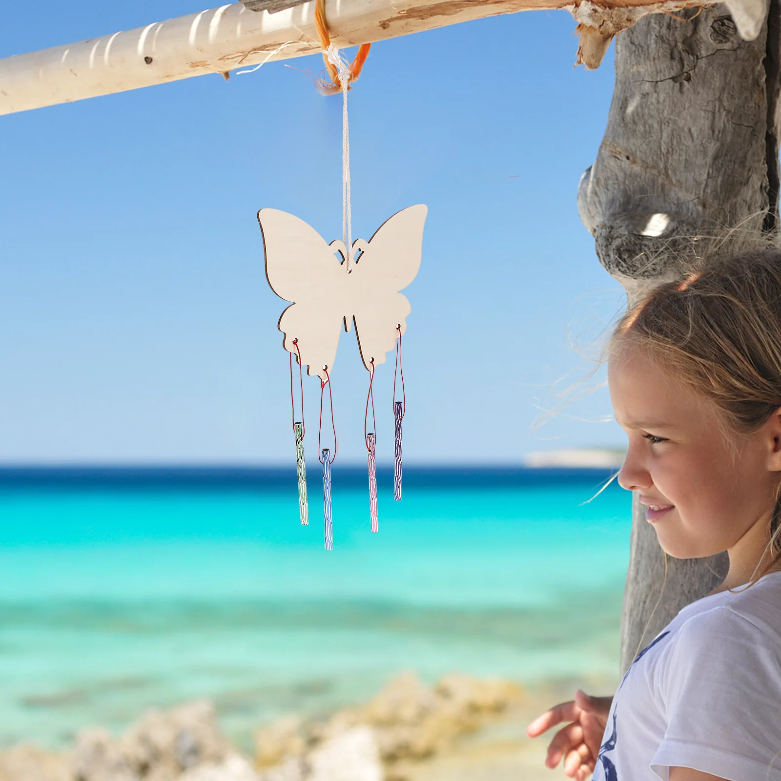 

1 set 1 Set Wooden Diy Butterfly Wind Chime Kit Handmade Garden Hanging Windchimes For Outdoor Balcony Yard Home Party Favors