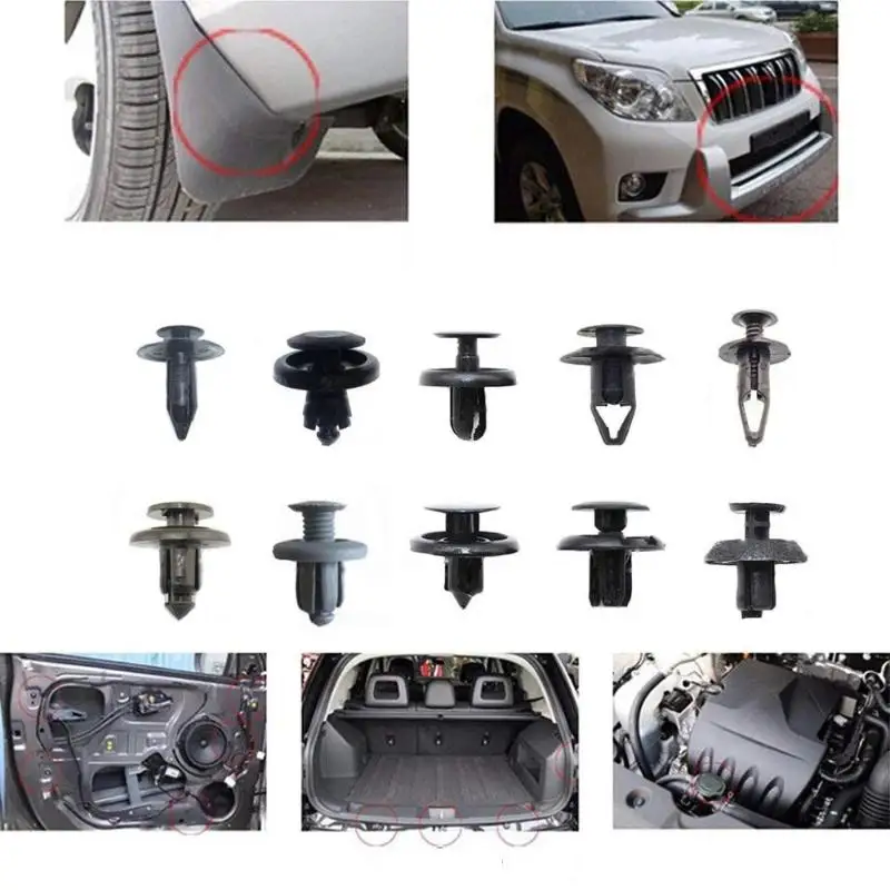 100 Stück korrosionsbeständige Auto-Stoßstangen-Befestigungsclips, Verkleidungs-Befestigungsnadeln für Türverkleidungen, Stoßstangen-Reparatur – Detail 7