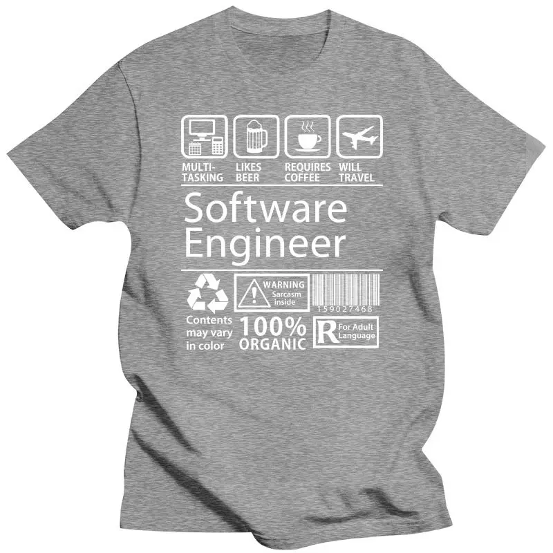 New Software Engineer Programming T Shirt Men Eat Sleep Code Repeat Programmer Developer Awesome Cotton Tees T-shirt