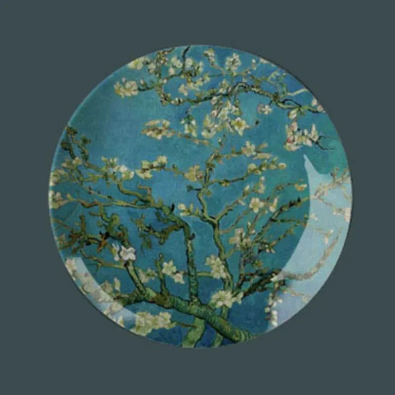 6 Inch Van Gogh Painting Porcelain Decorative Wall Hanging Seat Plate Disc Ceramic Disc Creative Art Style