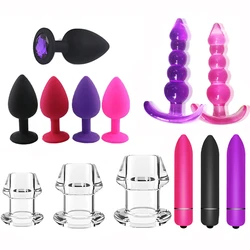 Plug anal de silicone para homens e mulheres, treinador anal para casais, masturbação, brinquedos sexuais, artigos para adultos, unissex