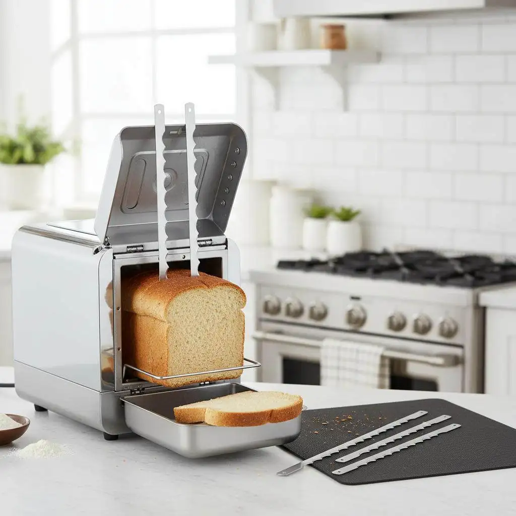 

Набор из 5 зубчатых ножей для хлеборезки, сменные лезвия из нержавеющей стали для хлебопечки и тостера, аксессуары для нарезки хлеба