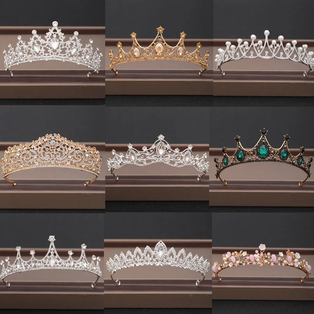 DIEZI Elegant Luxury Girls Crystal Bridal Tiara Crown Birthday Party New Fashion Bride Queen Headbands Hair Jewelry Accessories