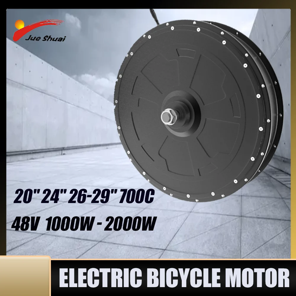 Electric Bike Motor 48V 1000W 1500W 2000W for Rear Wheel E-Bike Engine Front Fork 100mm E-Bike Wheel Hub Motor V Disc Brake