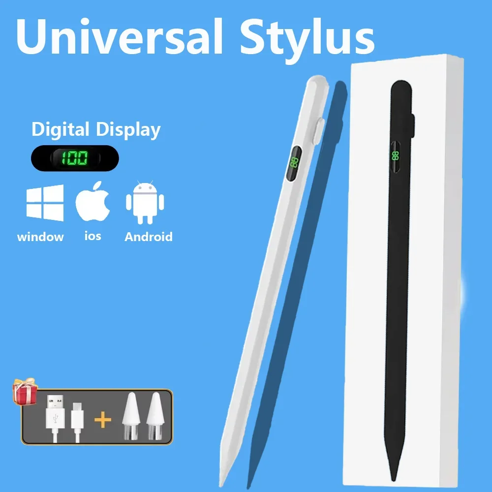 Universal Stylus Pen With LED Digital Power Display For iPad Samsung Lenovo Xiaomi Tablet Pen S8 S7+S7FE S6lite A7 A8 P12 Y700