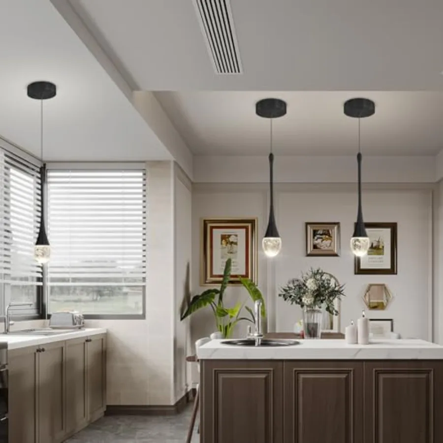Modern Pendant Lights for Kitchen lsland LED Dimmable Raindrop Chandelier Crystal Ceiling Pendant Lighting for Dining Room Hall view 5
