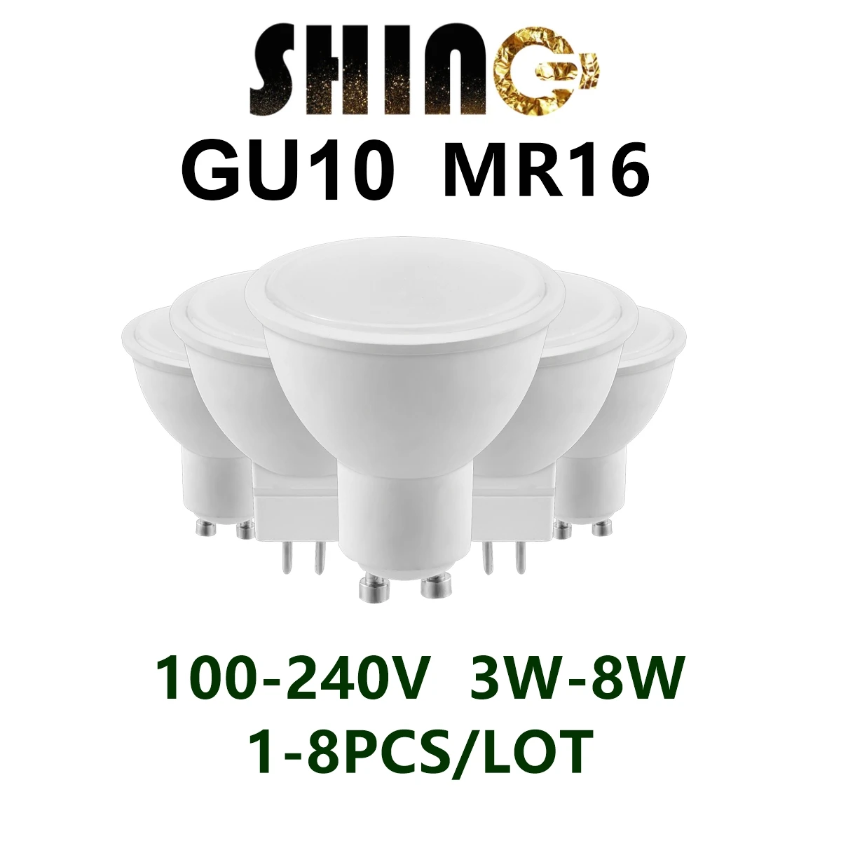 

LED spotlight GU10 MR16 100-240V 3W-8W high bright warm white light replacement 50W 100W halogen lamp is suitable for kitchen