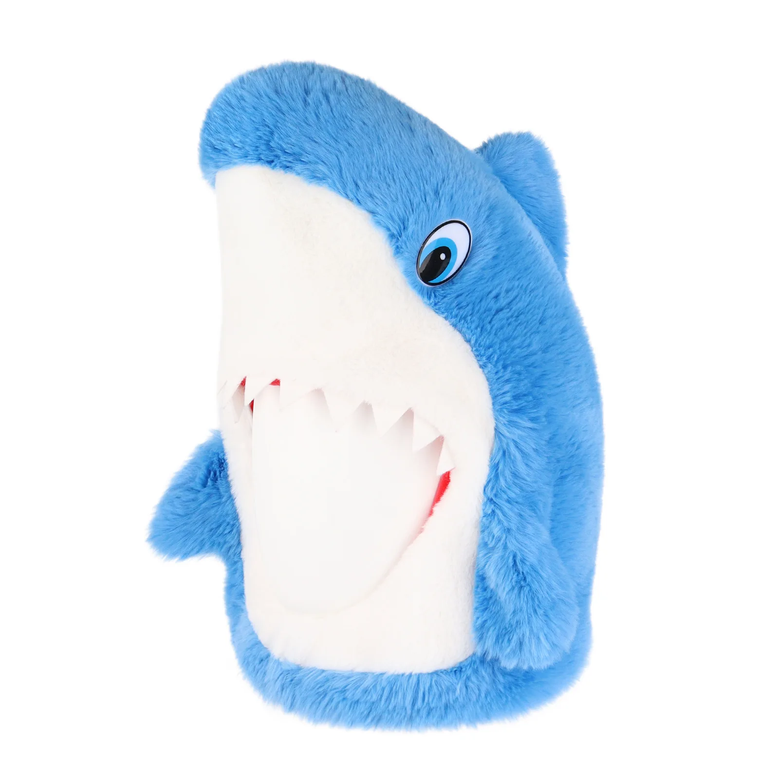 Funny Shark Plush Headgear Soft Fluffy Animal Mask Cosplay Party Costume Photo‑shoot Prop Head Hat