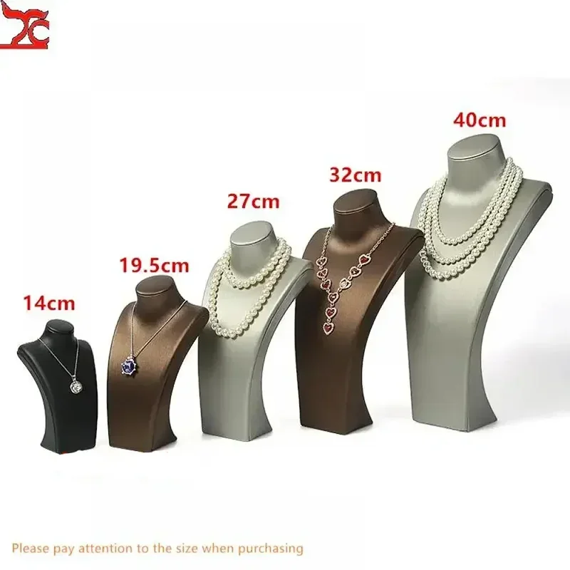 Exhibitor Window Display Stand Luxury Pu Leather Display Bust Mannequin Necklace Storage Model Jewelry Pendant Organizer Shelf