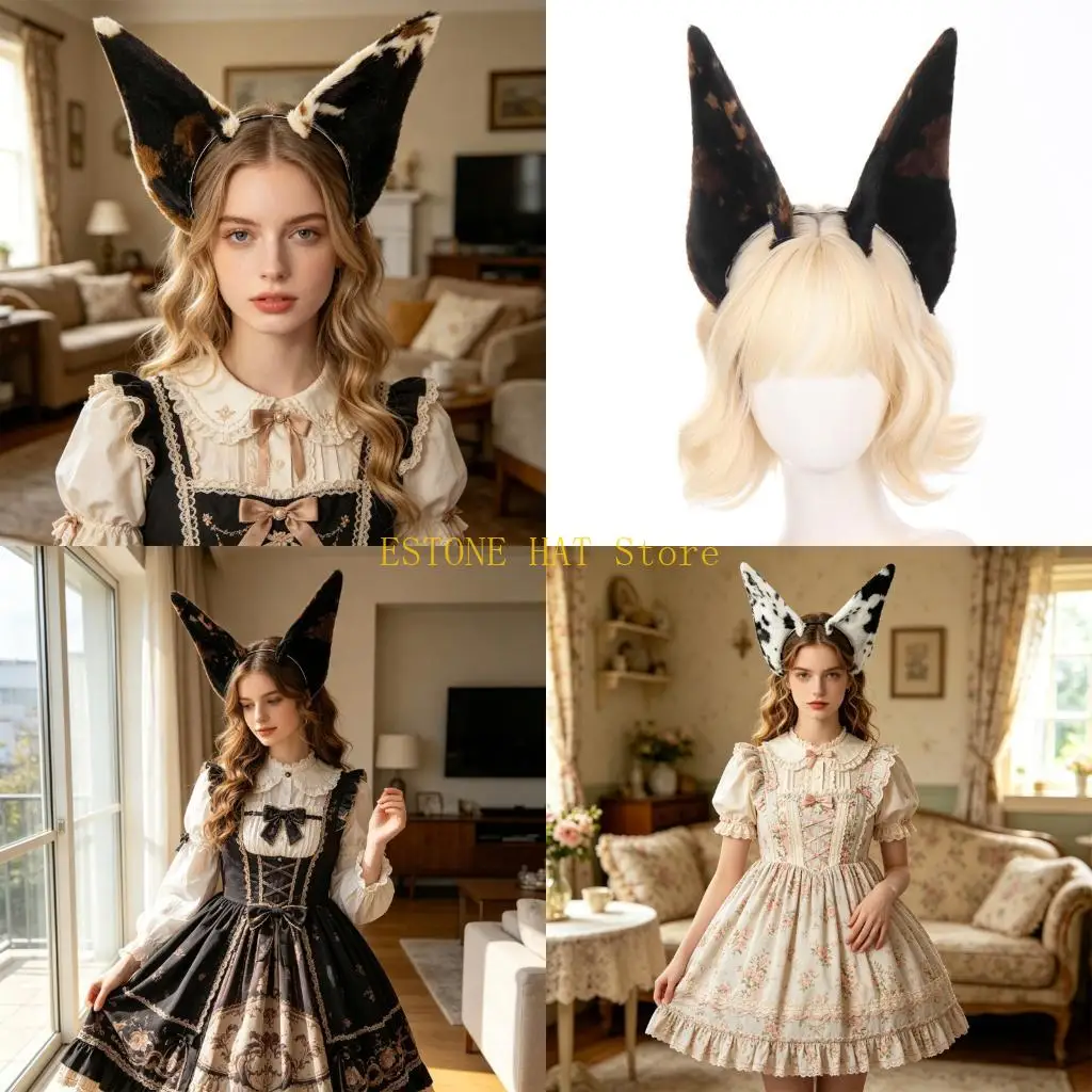 

49MF Soft Elastic Doberman Ears Hairband For Role Play Costume Accessories Photo Props
