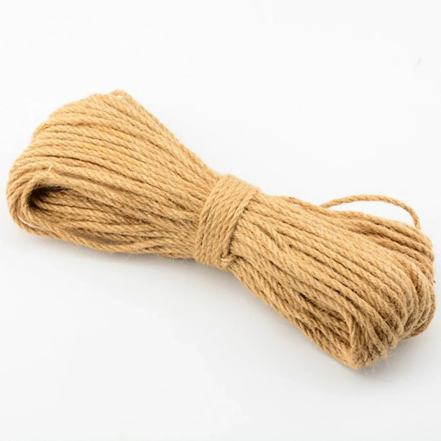 

0.15 Inch 4mm DIY Natural Jute Hemp Rope Retro Style Craft Cord Braided Rope