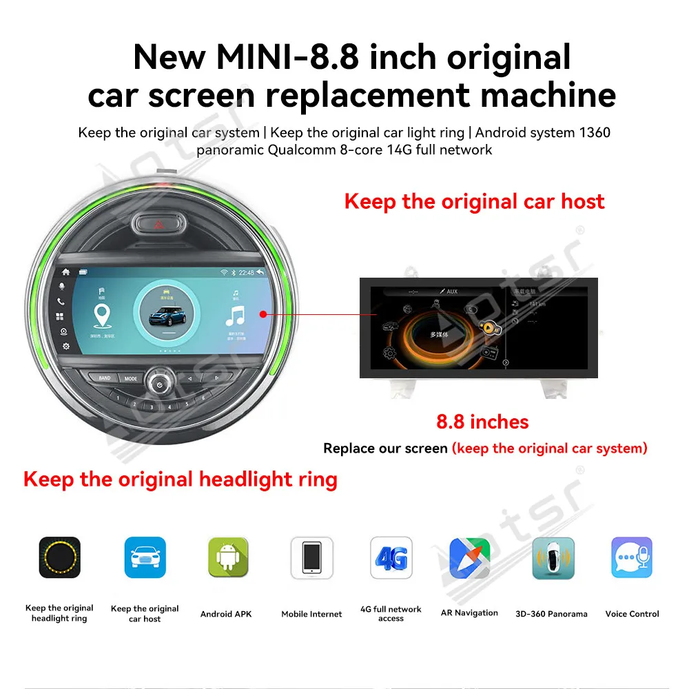 For New BMW Mini 8.8
